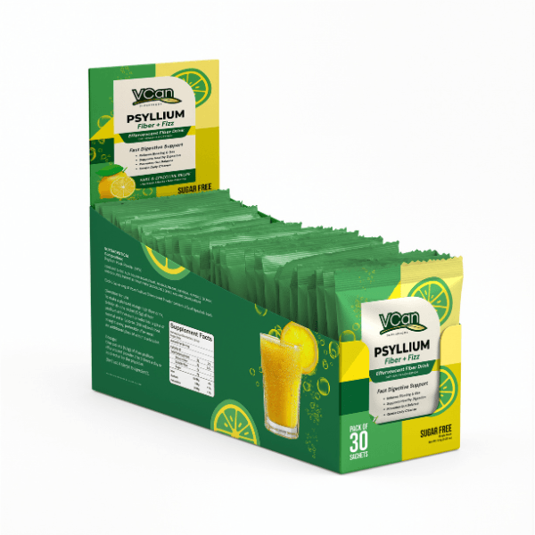 Vcan Psyllium Fiber + Fizz – Lemon Flavor - Image 3